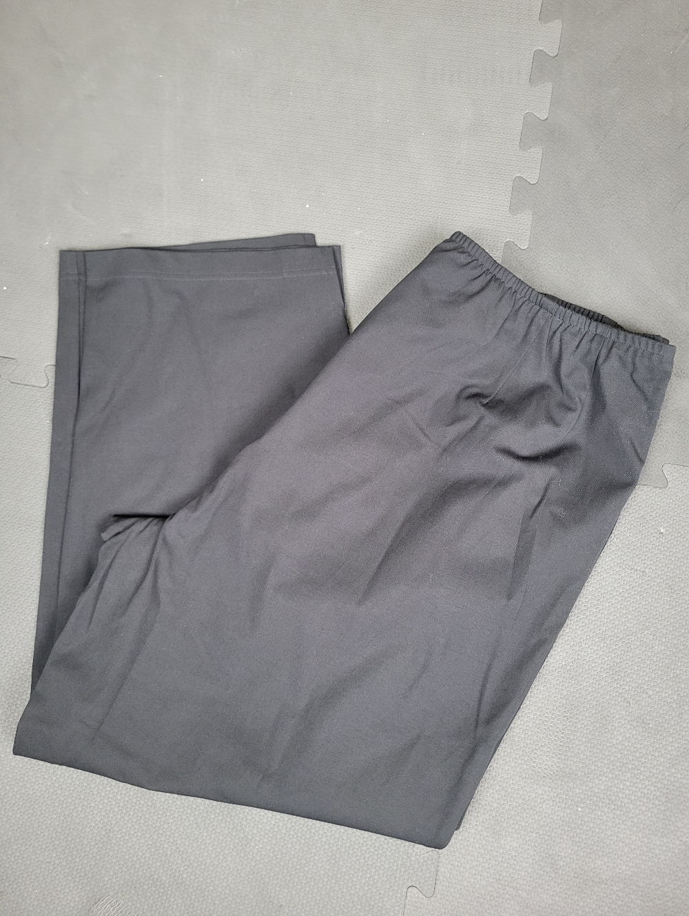 Eileen Fisher Black Pants Pull On Elastic Waist Cotton Size 1X